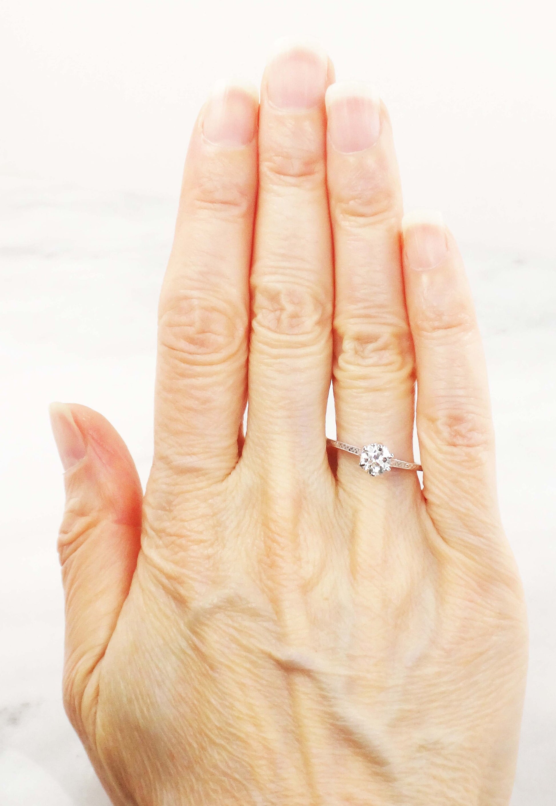 Old European Cut Diamond Engagement Ring - Art Deco 14k Gold .65 Carat GIA Certified Natural Diamond Solitaire- Circa 1920's - Fine Jewelry