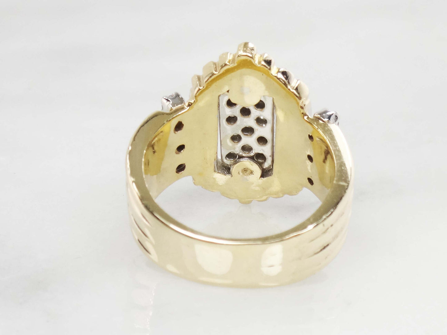 Vintage 14k Yellow Gold Pave Natural Diamond Cluster Ring Approx .30 CTS TDW Size 5.5
