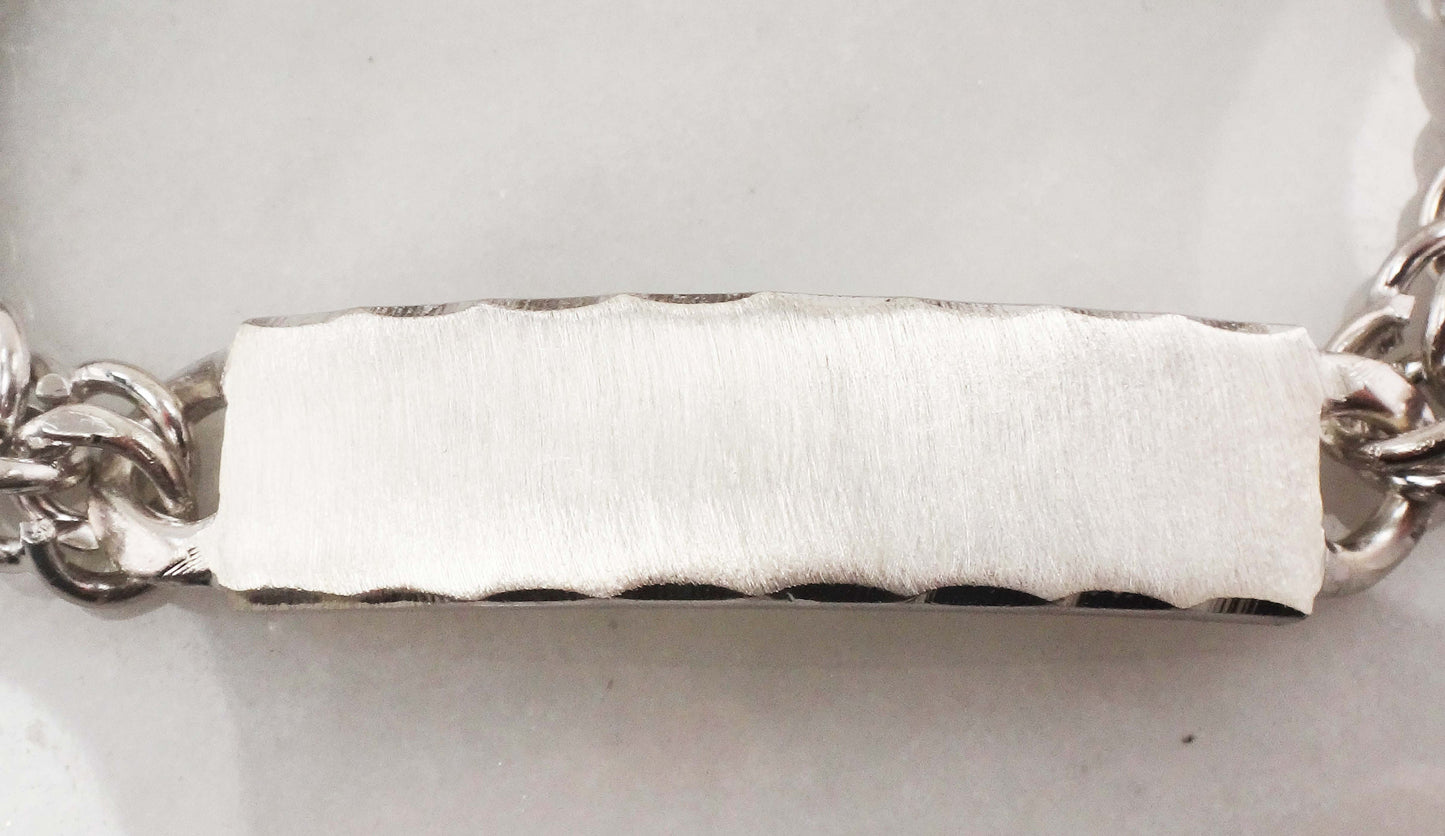 Vintage Sterling Silver ID Bracelet Monogram Name Bracelet 8" 39.9 grams
