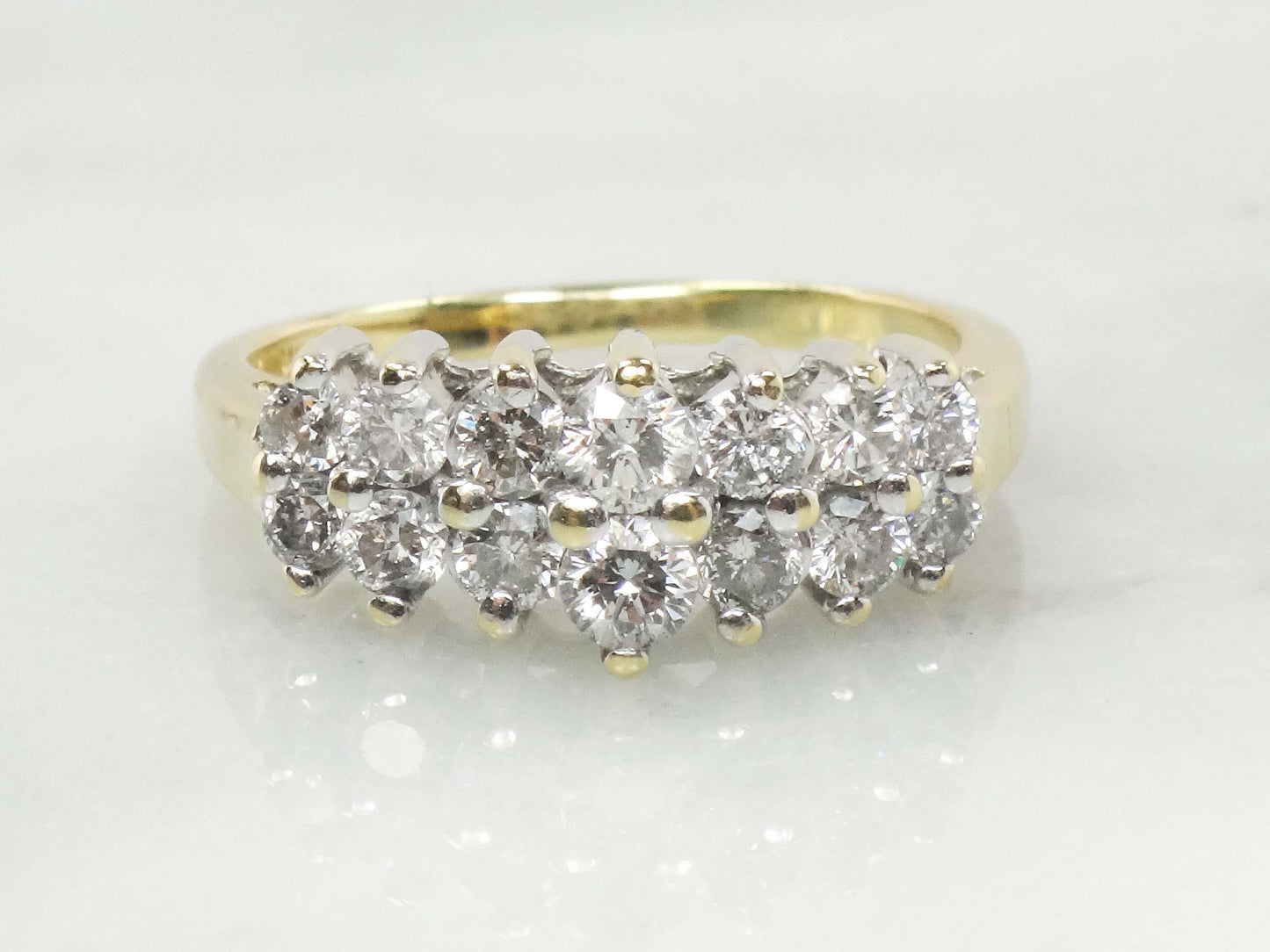 Vintage 14k Gold Diamond Ring Natural Round Diamond Wedding Band .60 CTS Size 7