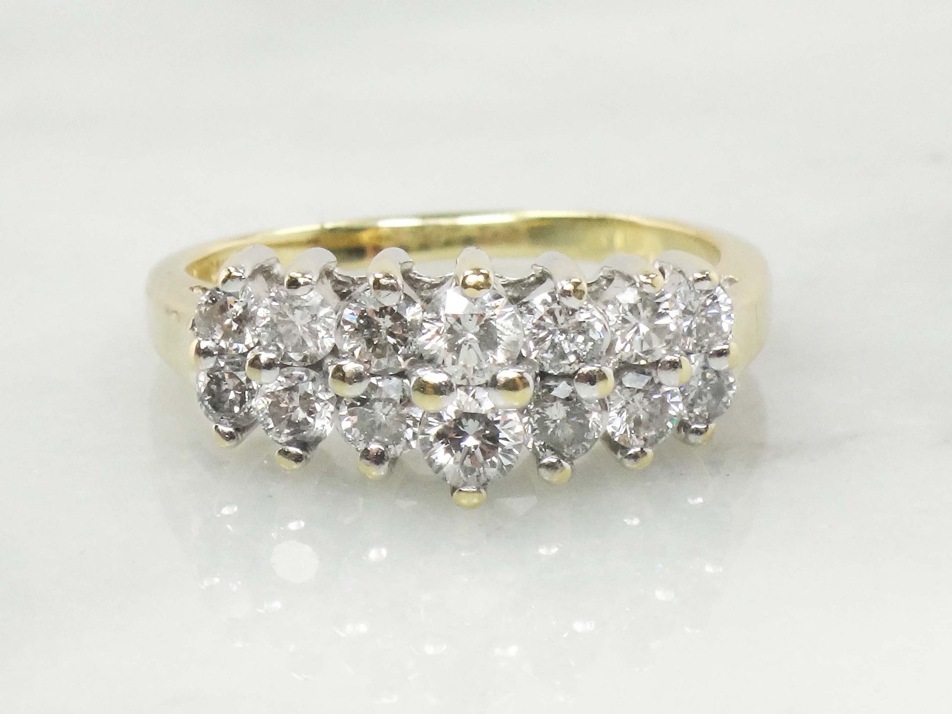 Vintage 14k Gold Diamond Ring Natural Round Diamond Wedding Band .60 CTS Size 7