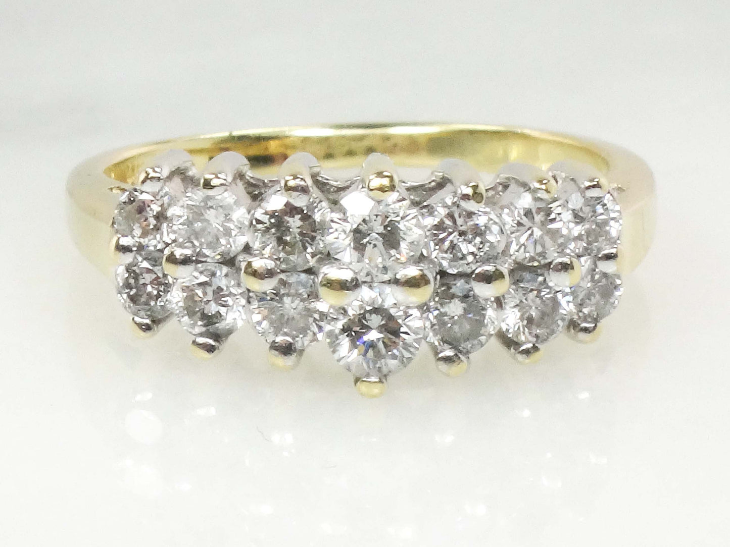 Vintage 14k Gold Diamond Ring Natural Round Diamond Wedding Band .60 CTS Size 7