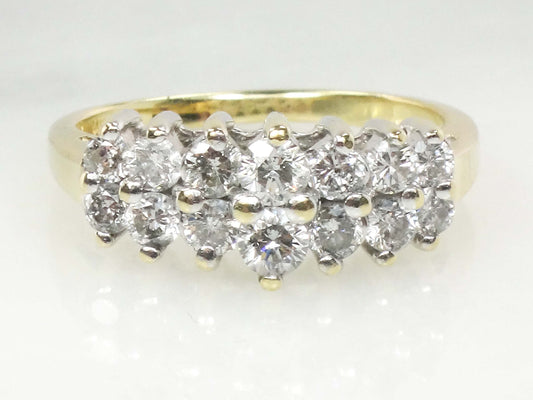 Vintage 14k Gold Diamond Ring Natural Round Diamond Wedding Band .60 CTS Size 7