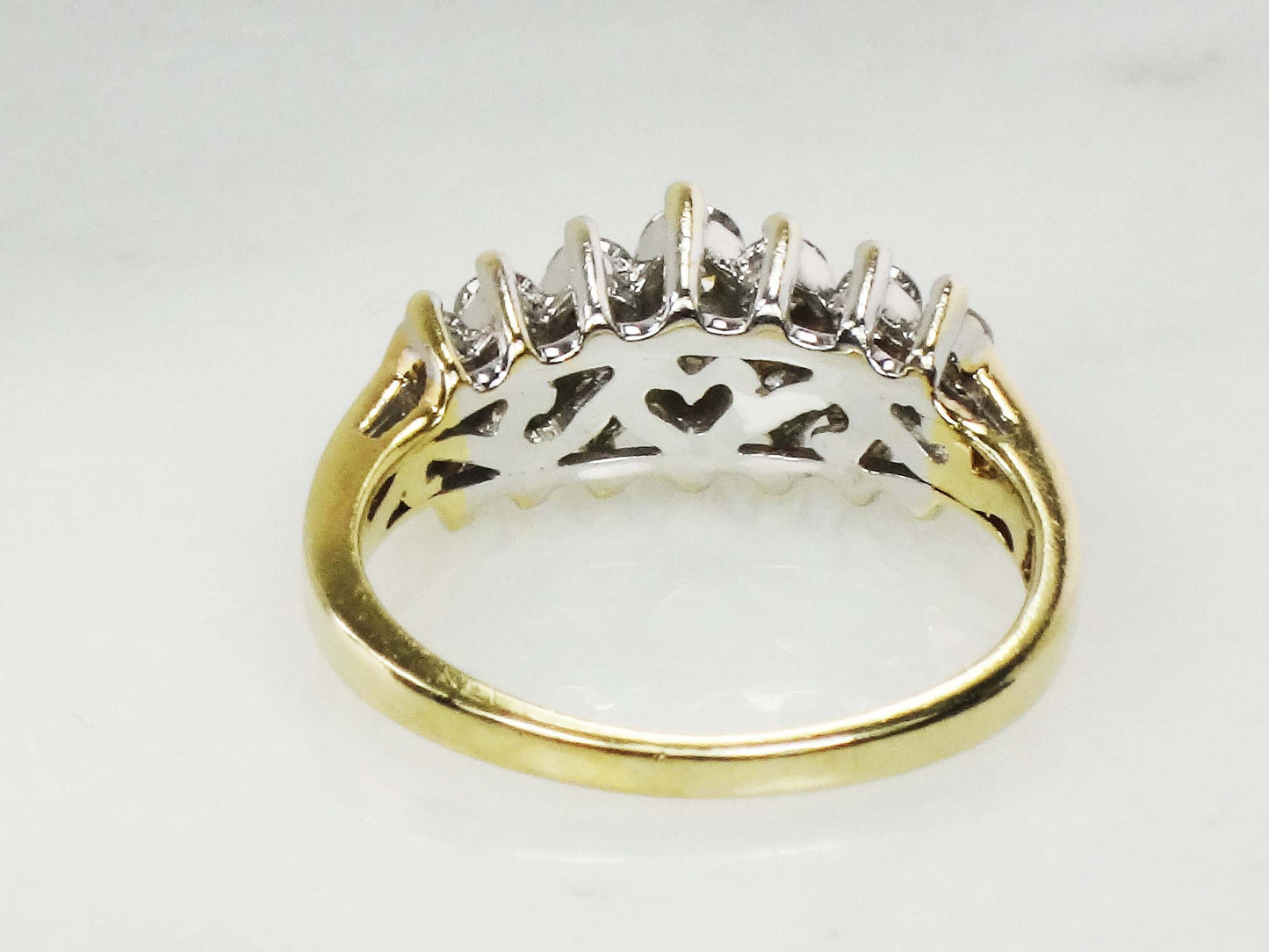 Vintage 14k Gold Diamond Ring Natural Round Diamond Wedding Band .60 CTS Size 7