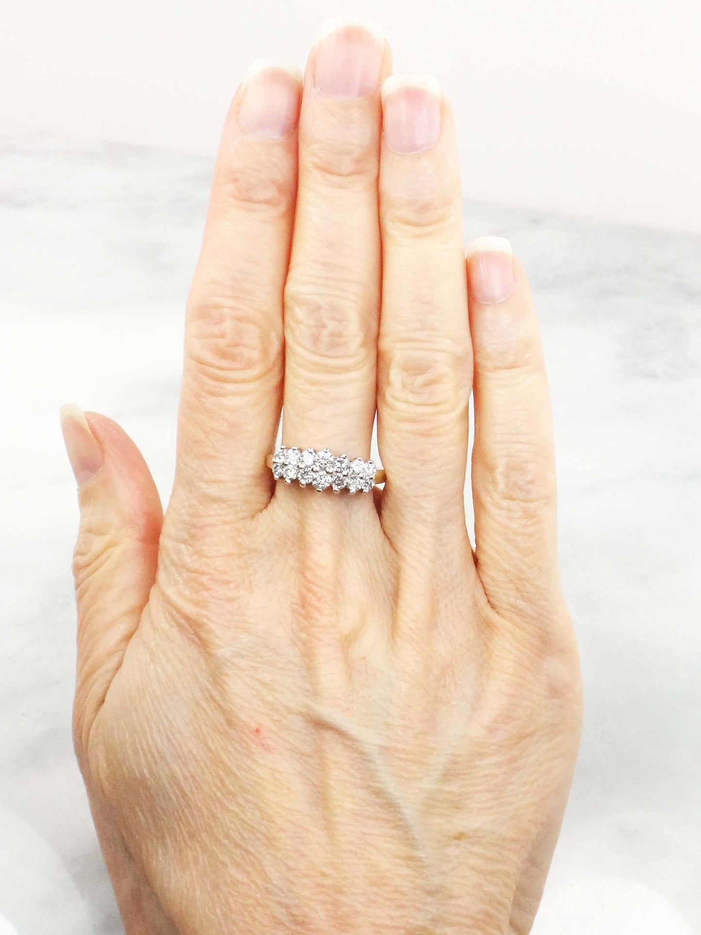 Vintage 14k Gold Diamond Ring Natural Round Diamond Wedding Band .60 CTS Size 7