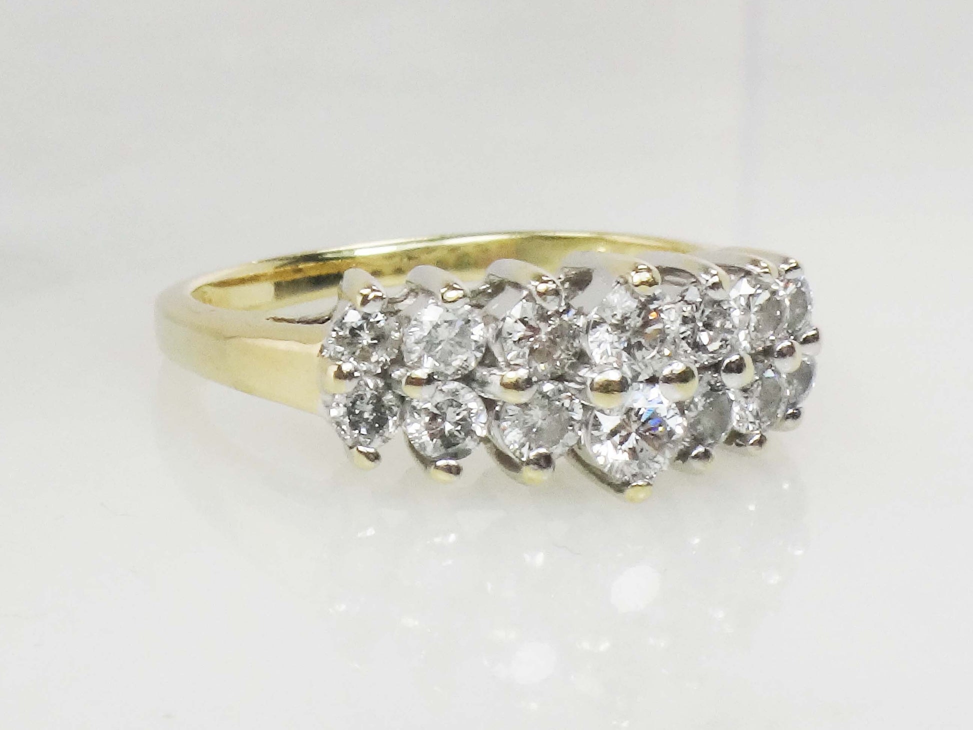 Vintage 14k Gold Diamond Ring Natural Round Diamond Wedding Band .60 CTS Size 7