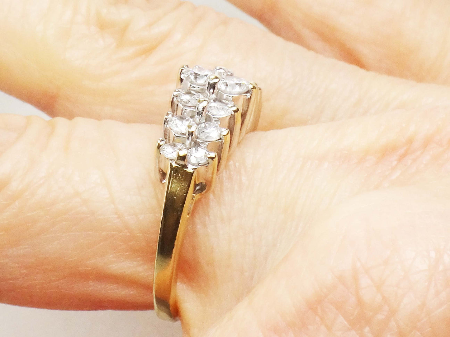 Vintage 14k Gold Diamond Ring Natural Round Diamond Wedding Band .60 CTS Size 7