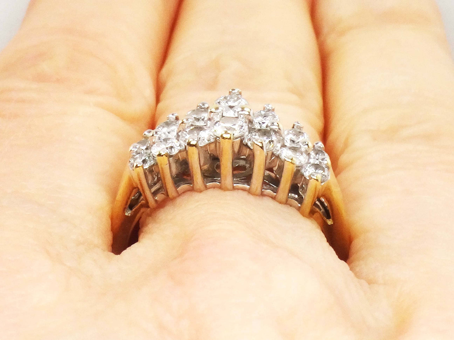 Vintage 14k Gold Diamond Ring Natural Round Diamond Wedding Band .60 CTS Size 7