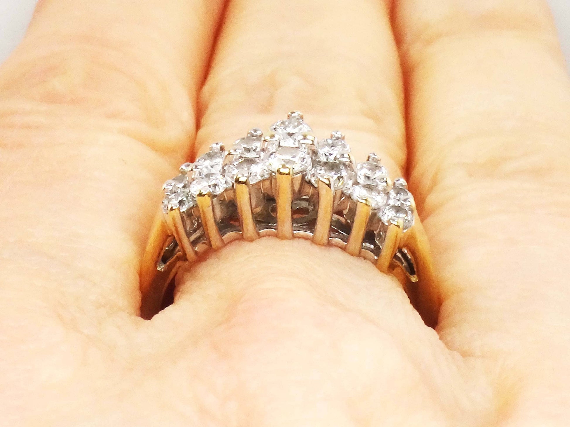 Vintage 14k Gold Diamond Ring Natural Round Diamond Wedding Band .60 CTS Size 7