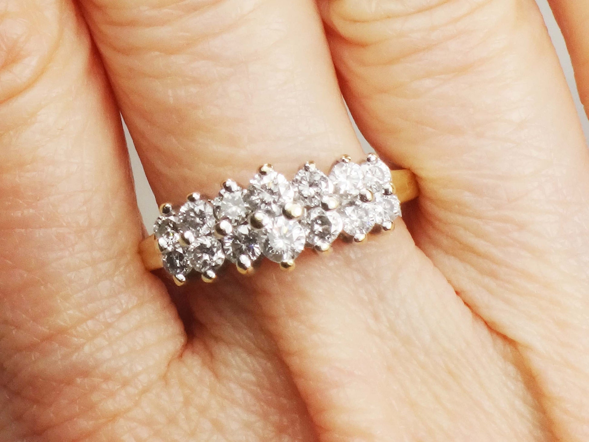 Vintage 14k Gold Diamond Ring Natural Round Diamond Wedding Band .60 CTS Size 7