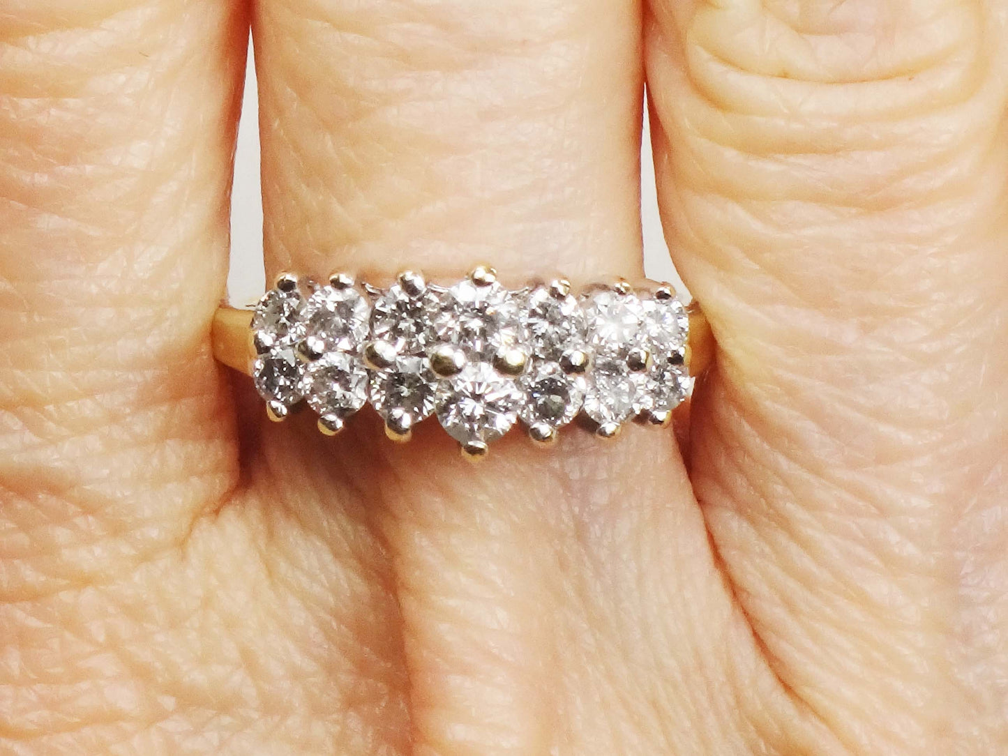 Vintage 14k Gold Diamond Ring Natural Round Diamond Wedding Band .60 CTS Size 7