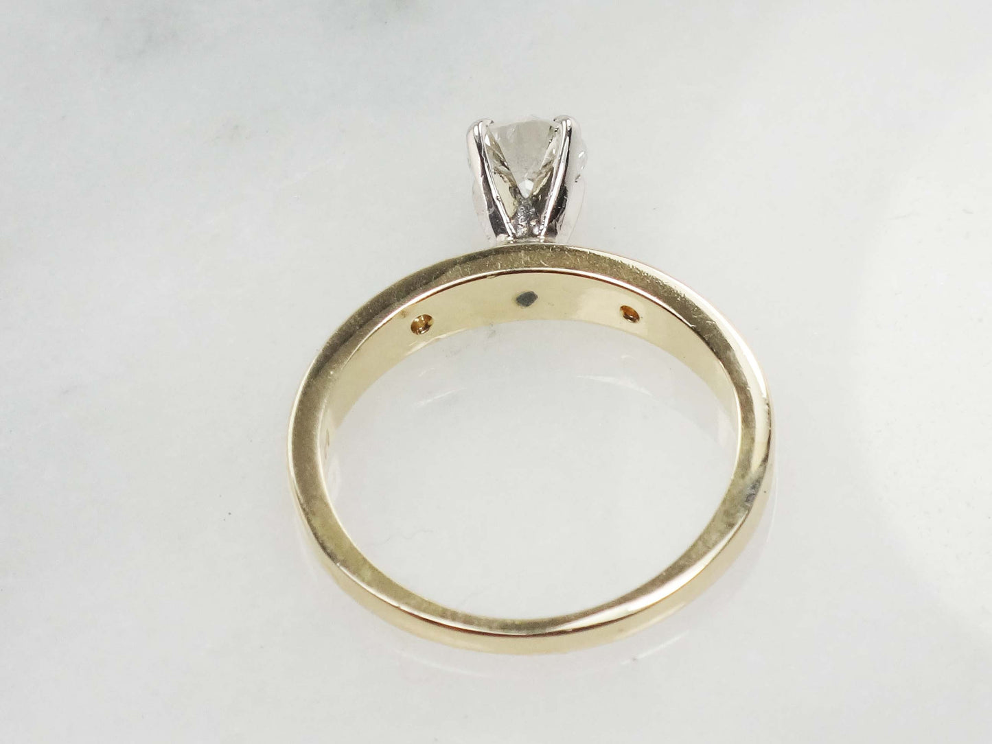 Vintage Natural Diamond Engagement Ring 14k Gold Diamond Ring 14k Two Tone Gold Approx .40 CT Diamond Engagement Ring Size 4.25