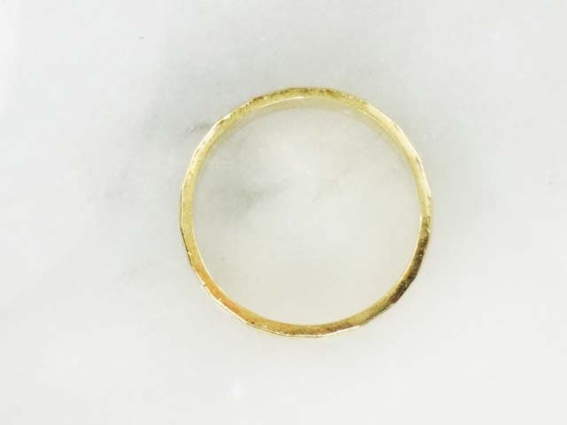 Vintage 14k Yellow Gold ArtCarved Wood Wedding Band 6.5 MM Size 7.25