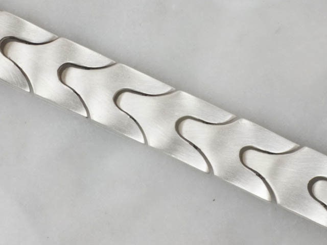 Vintage 950 Silver Y-Link Bracelet: Men's Heavy Modernist Design, 9 Inch