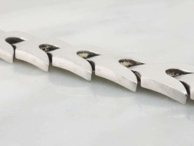 Vintage 950 Silver Y-Link Bracelet: Men's Heavy Modernist Design, 9 Inch