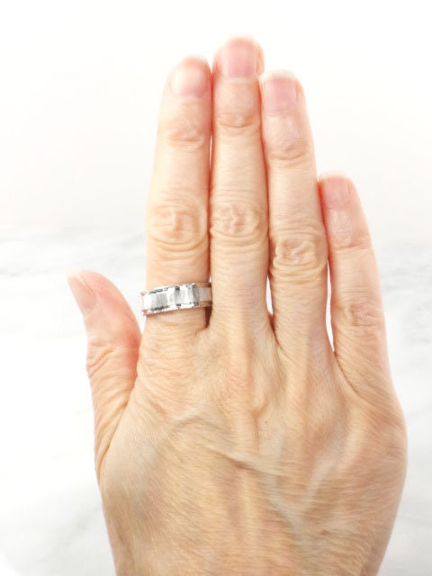 Vintage 14k White Gold JR Wood & Sons ArtCarved Wedding Band 6.8 mm Size 9