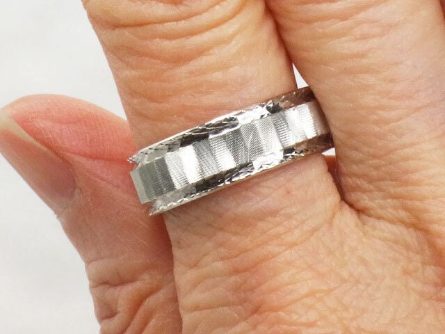 Vintage 14k White Gold JR Wood & Sons ArtCarved Wedding Band 6.8 mm Size 9