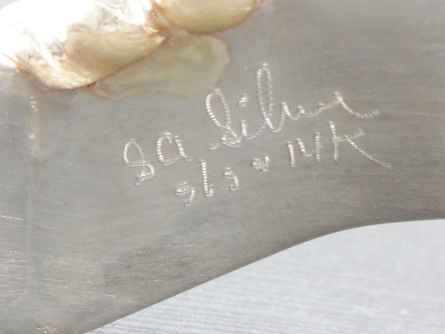 Vintage Sterling Silver 14k Gold Shell Collar Necklace