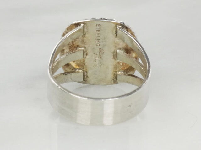 Vintage Sterling Silver Charoite Purple Stone Ring Signed Ruth Ann Begay Navajo Artisan Ring Size 8.25