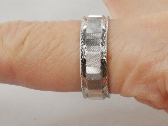 Vintage 14k White Gold JR Wood & Sons ArtCarved Wedding Band 6.8 mm Size 9