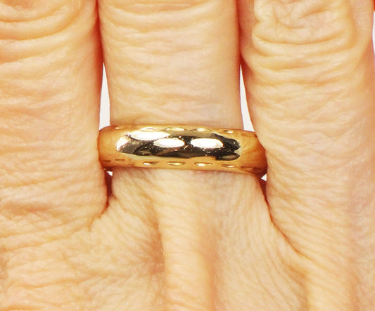 Vintage 14k Yellow Gold Wedding Band - 5 MM Plain Polished Design, Size 7.25