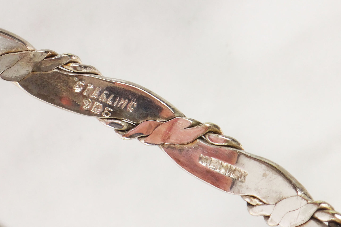 Vintage Sterling Silver Bangle Bracelet: Twisted Mexico Silver