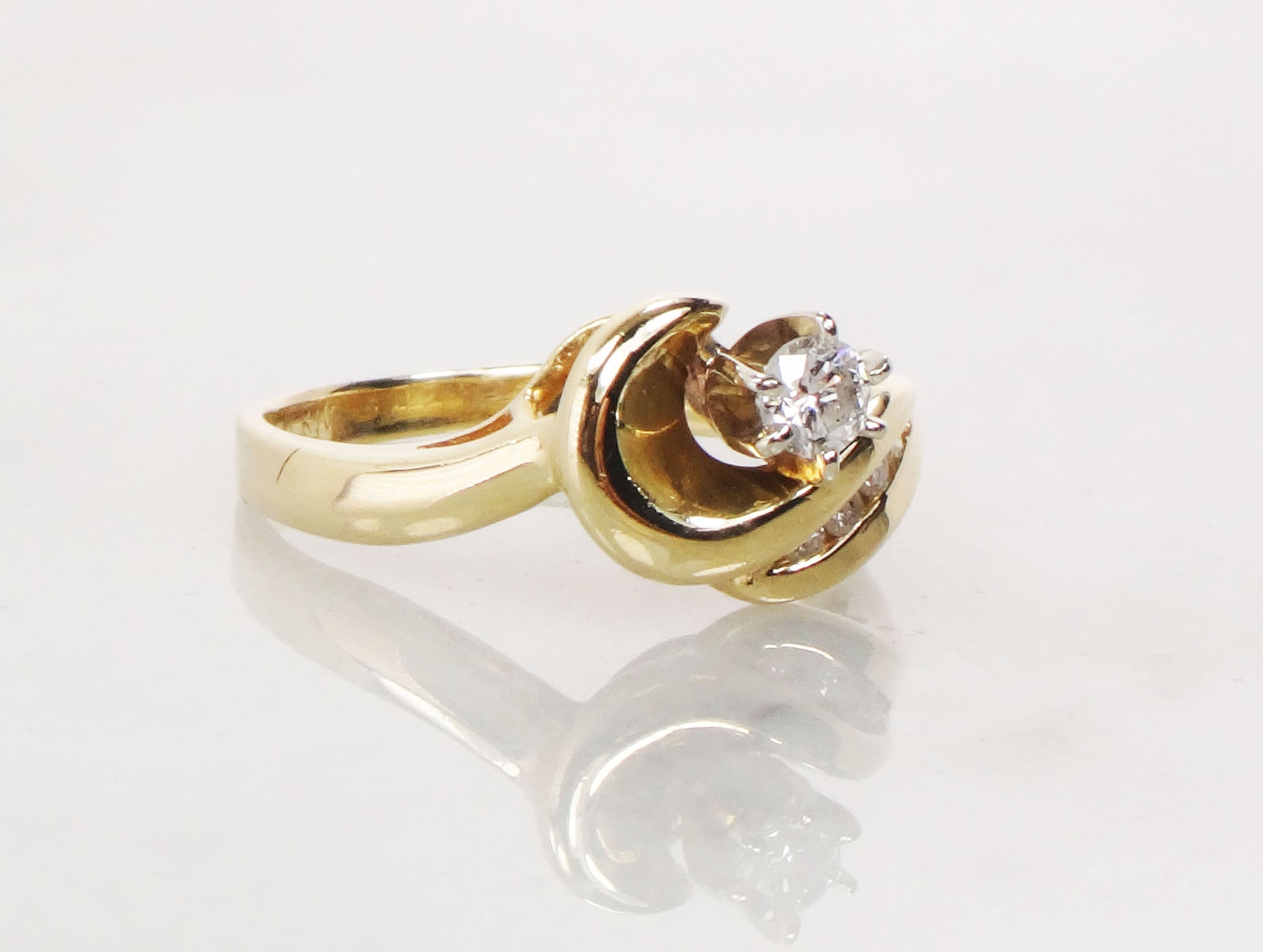 Vintage 14k Yellow Sapphire Starburst Stud Earrings Mid Century Modern Style Yellow Gold Earrings