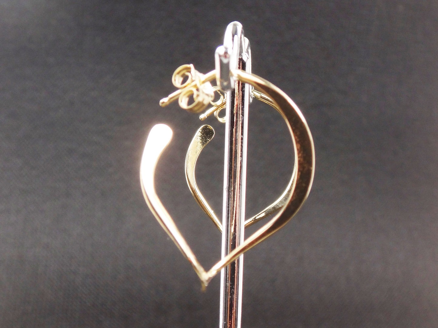 Vintage 14k Gold Hoop Earrings Yellow Gold Twist Earrings Flat Gold Hoop Earrings 14k Polished Hoops