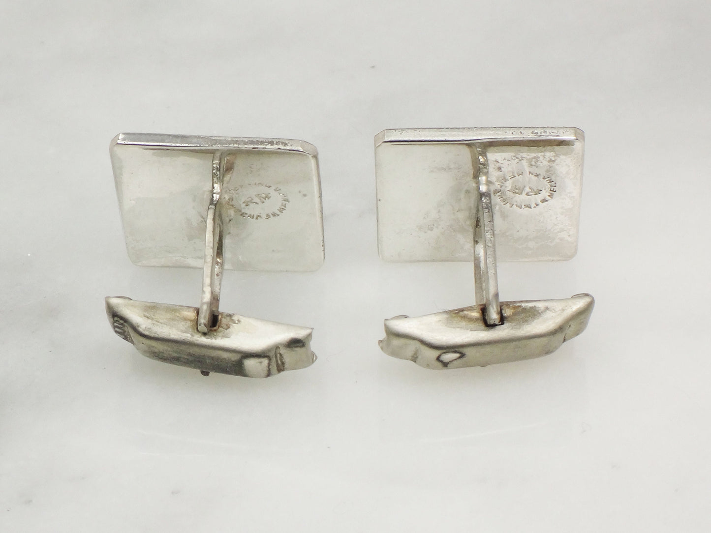Vintage Sterling Silver Cufflinks Square Sterling Silver Cufflinks Mexico Signed RM Cufflinks Aztec Myan Sun Calendar Cufflinks