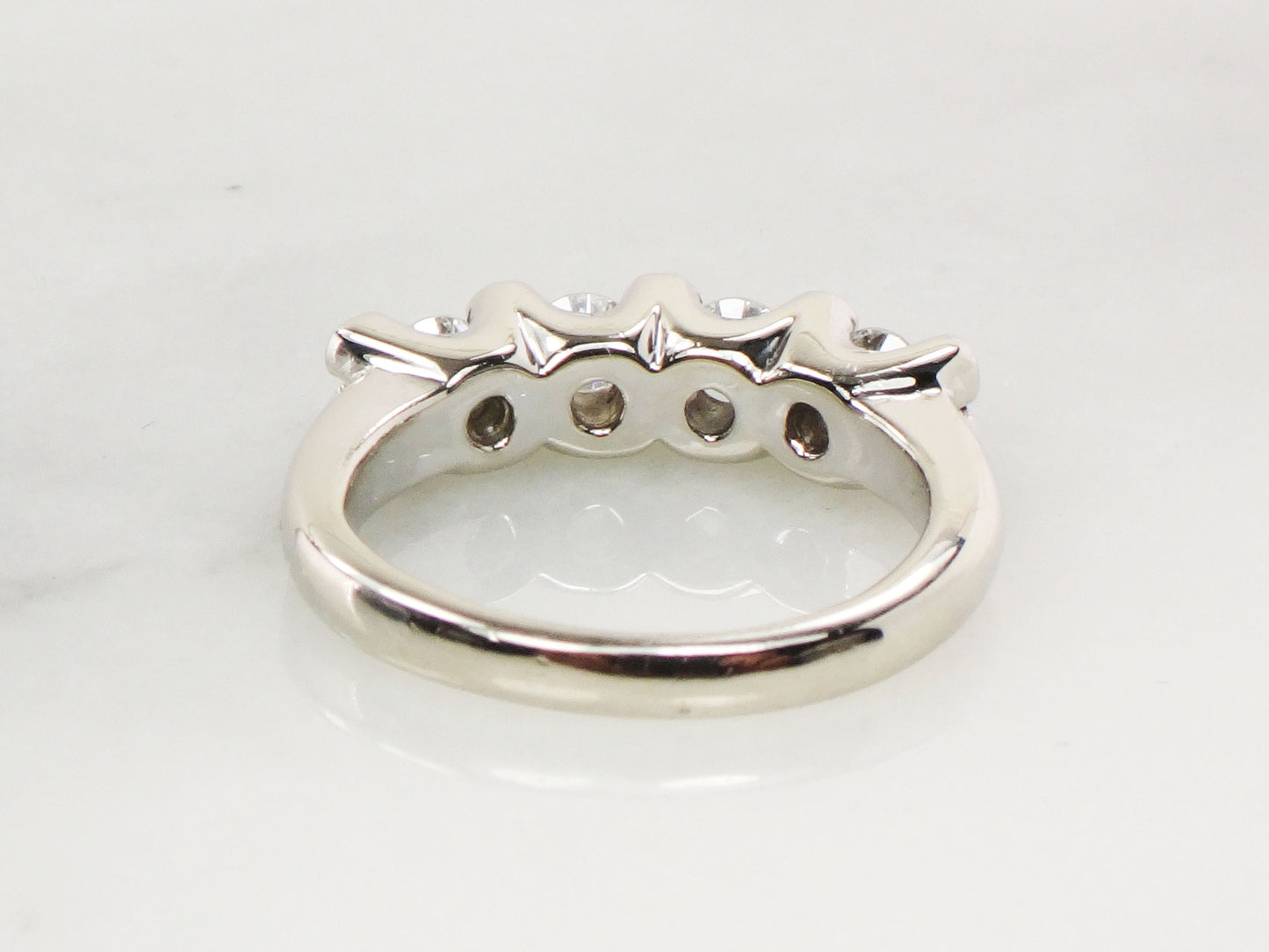 Vintage 14k White Gold Natural Diamond Wedding Band 1 Carat TDW Diamond Ring Size 5.5