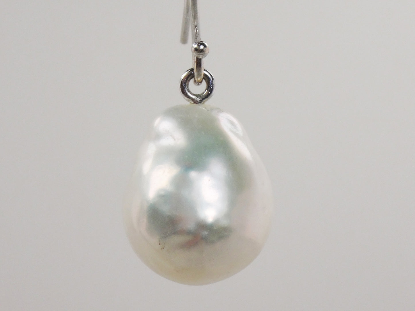 Vintage 14k Gold Baroque Pearl Dangle Earrings: Bridal Jewelry