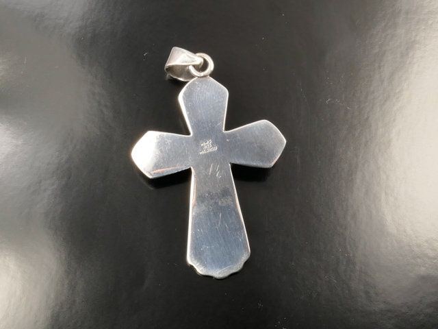 Vintage Sterling Silver Black Onyx Cross Pendant - Mark Wasserman Samara MWS Large Cross