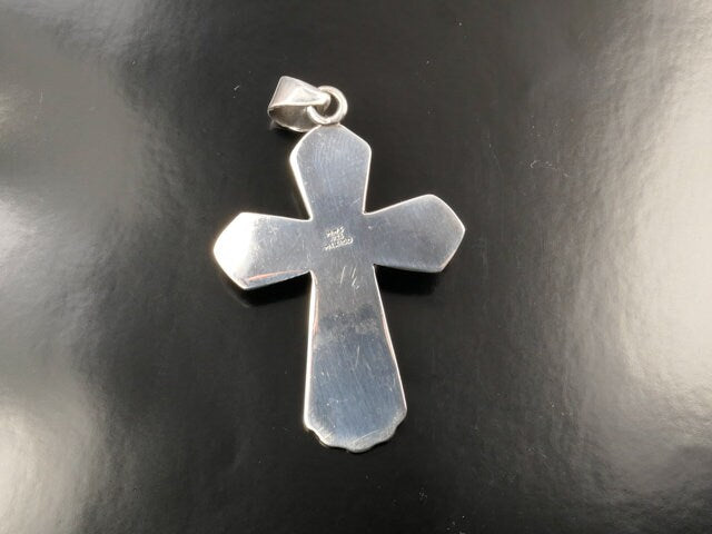Vintage Sterling Silver Black Onyx Cross Pendant - Mark Wasserman Samara MWS Large Cross