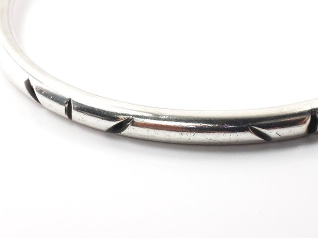 Sterling Silver Bangle Bracelet - Vintage Mexico Slip on Style - 8 1/4" Circumference