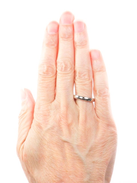 Vintage Platinum Wedding Band: Thin Domed Ring, Size 5, 3MM