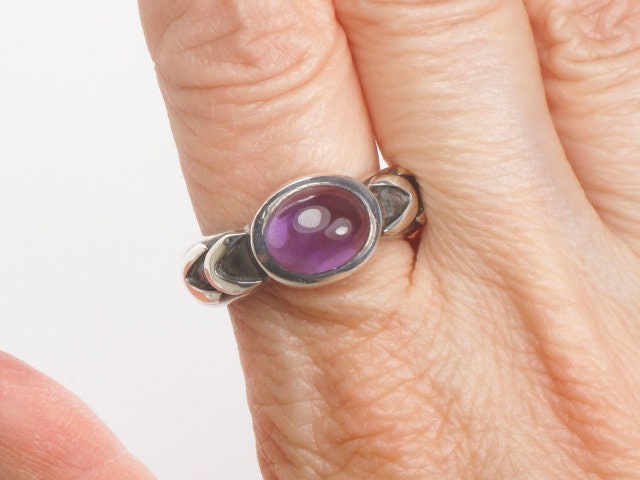 Vintage Sterling Silver Amethyst Ring - February Birthstone, Size 6.5