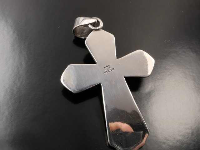 Vintage Sterling Silver Black Onyx Cross Pendant - Mark Wasserman Samara MWS Large Cross