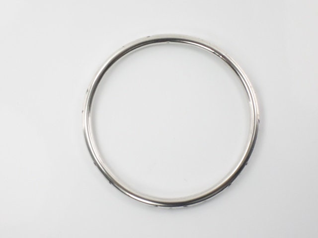 Sterling Silver Bangle Bracelet - Vintage Mexico Slip on Style - 8 1/4" Circumference