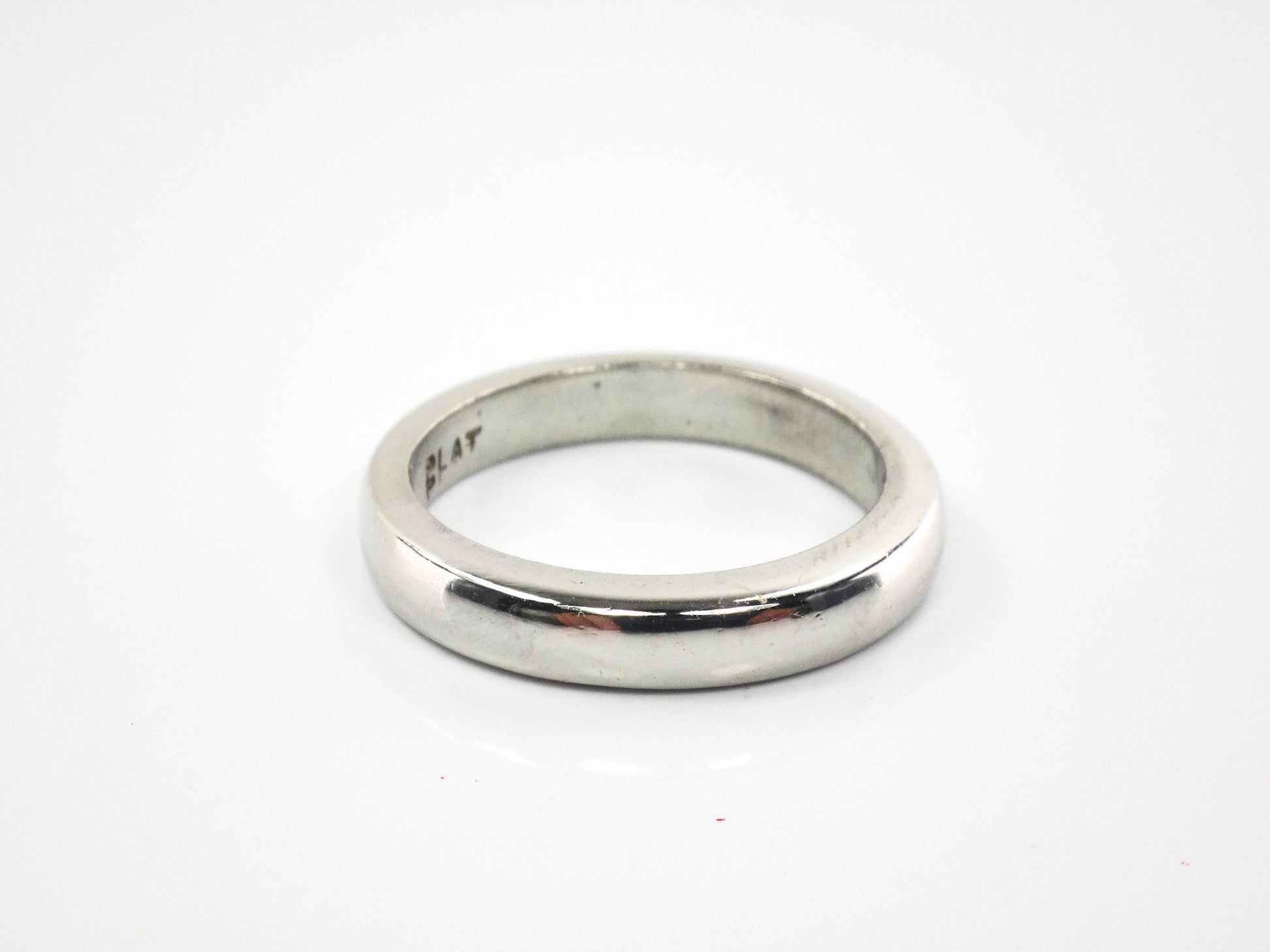 Vintage Platinum Wedding Band: Thin Domed Ring, Size 5, 3MM