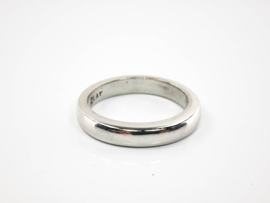 Vintage Platinum Wedding Band: Thin Domed Ring, Size 5, 3MM
