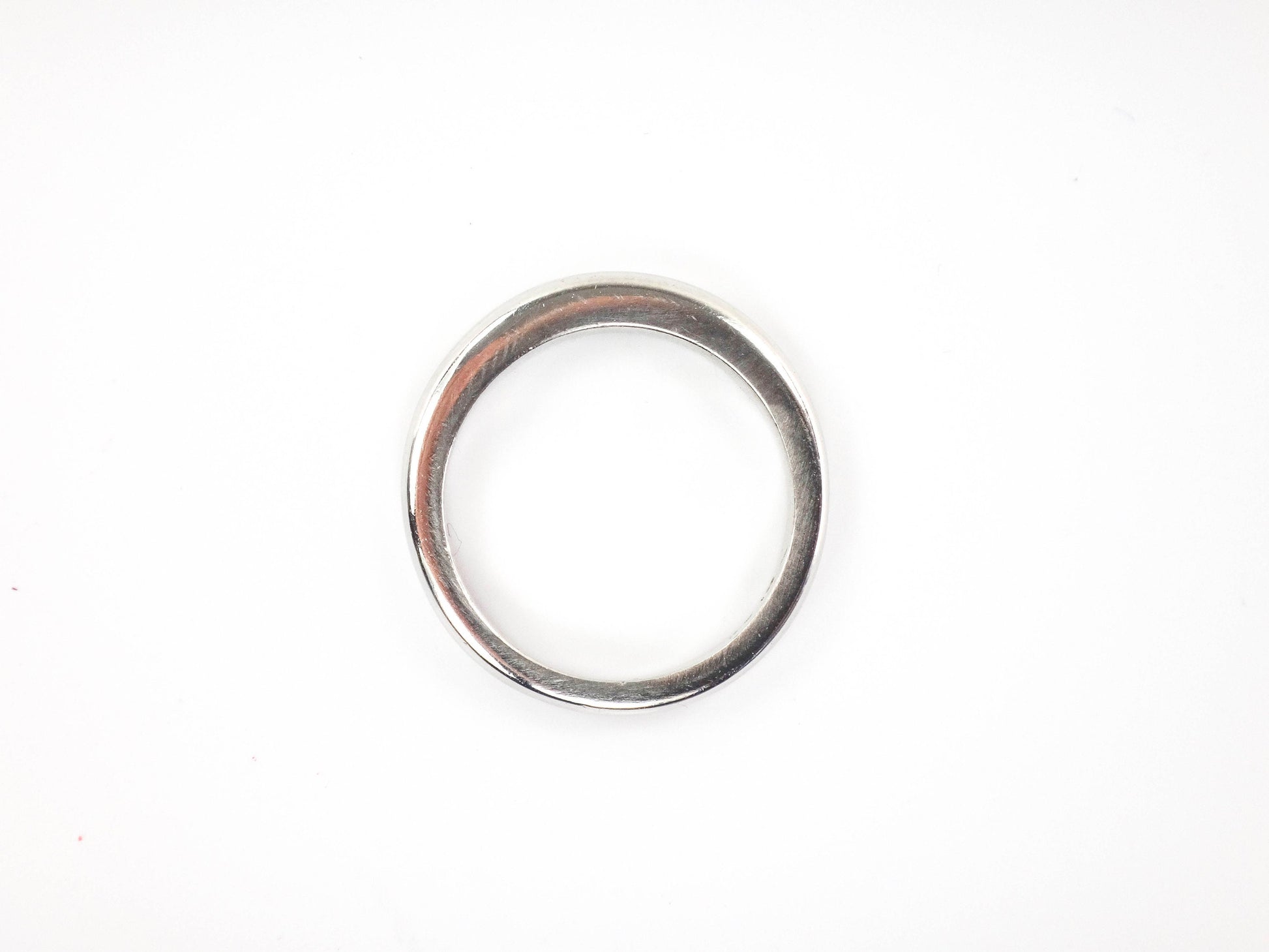 Vintage Platinum Wedding Band: Thin Domed Ring, Size 5, 3MM