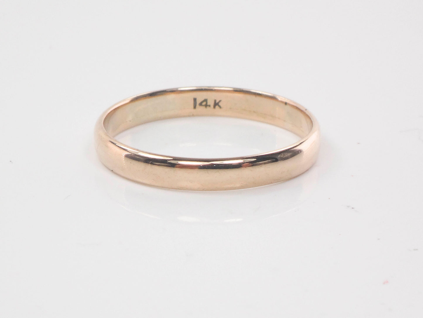 Vintage Thin 14k Yellow Gold Wedding Band 14k Gold Wedding Ring or Stacking Ring Unisex Size 9.25