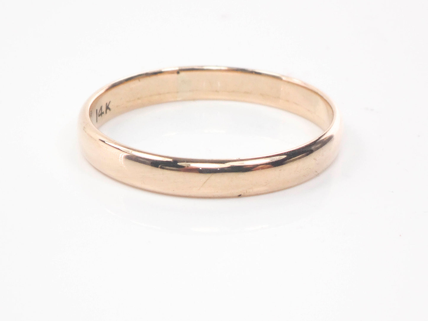 Vintage Thin 14k Yellow Gold Wedding Band 14k Gold Wedding Ring or Stacking Ring Unisex Size 9.25