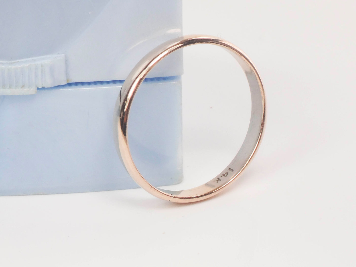 Vintage Thin 14k Yellow Gold Wedding Band 14k Gold Wedding Ring or Stacking Ring Unisex Size 9.25