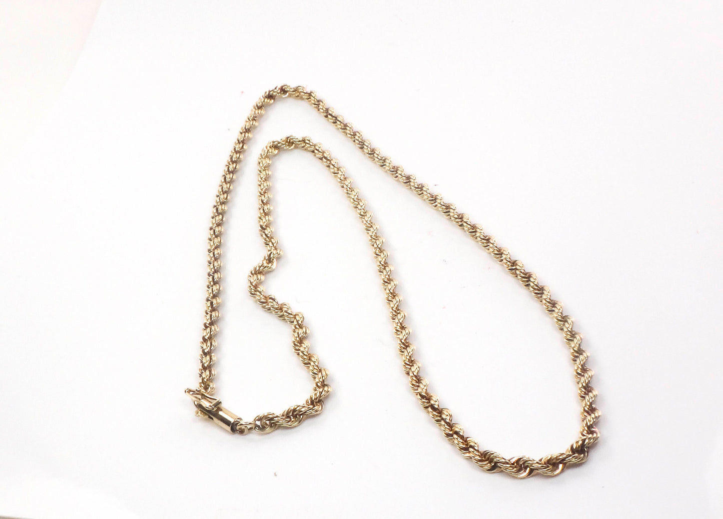 Vintage Solid 14k Yellow Gold Rope Chain 20 1/2"