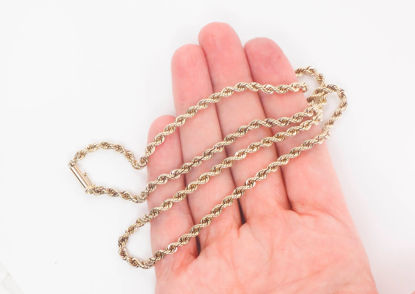 Vintage Solid 14k Yellow Gold Rope Chain 20 1/2"