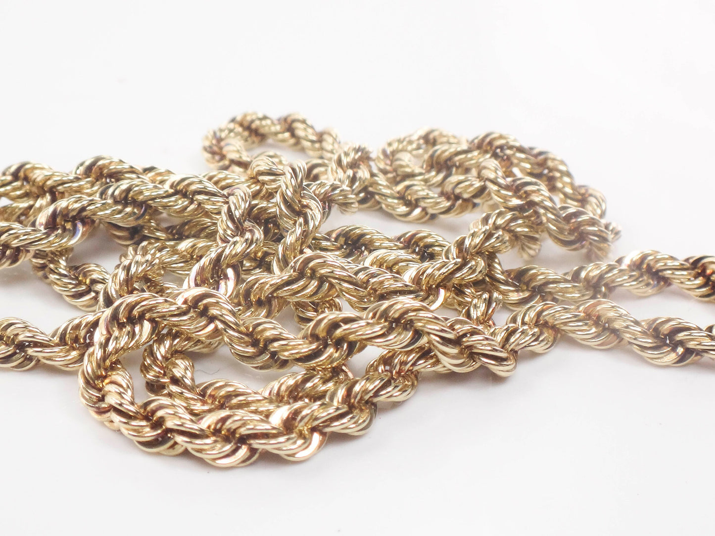 Vintage Solid 14k Yellow Gold Rope Chain 20 1/2"