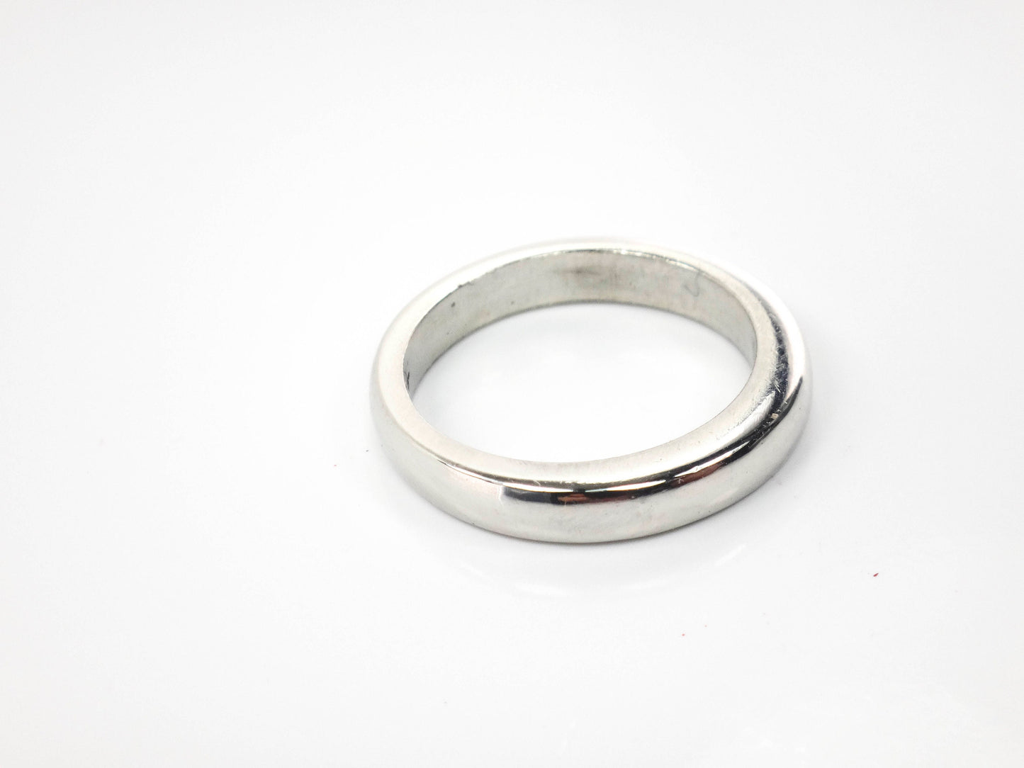 Vintage Platinum Wedding Band: Thin Domed Ring, Size 5, 3MM