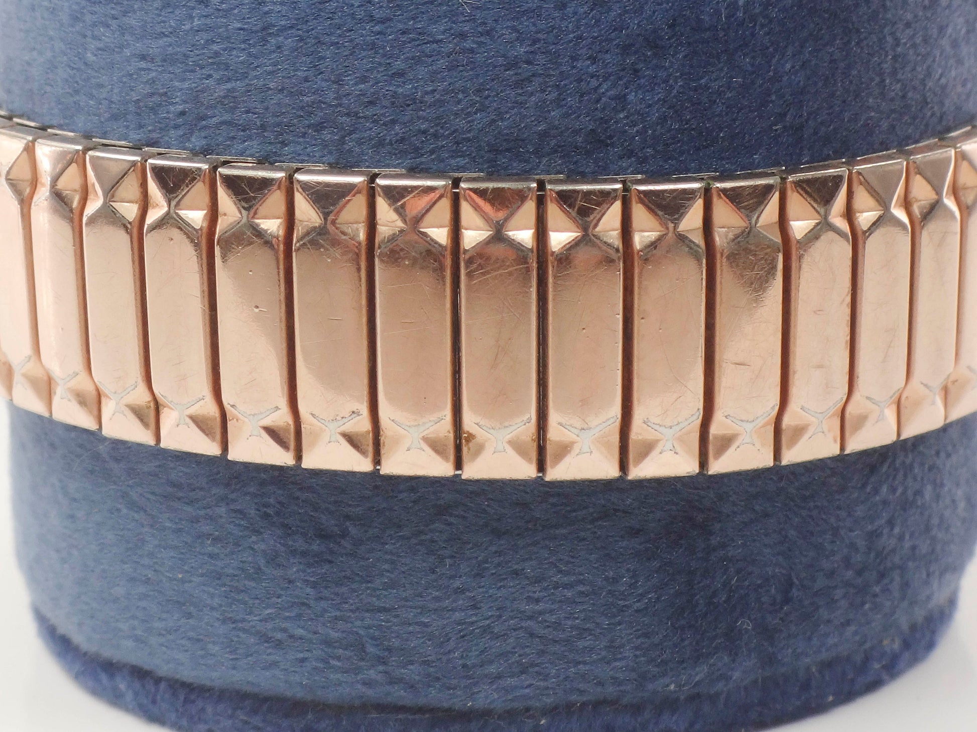 Vintage Bulova 14k Gold Filled Watch Retro Rose Gold Tank Mechanical Winding Watch with Flex Band Unisex Wristwatch