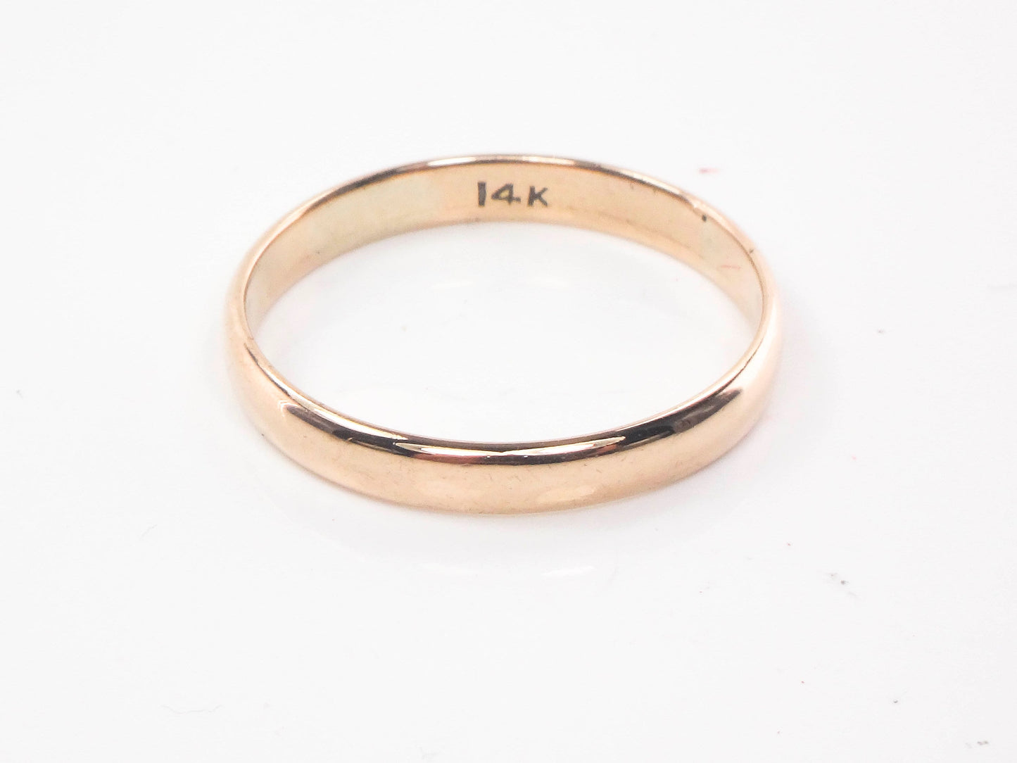 Vintage Thin 14k Yellow Gold Wedding Band 14k Gold Wedding Ring or Stacking Ring Unisex Size 9.25